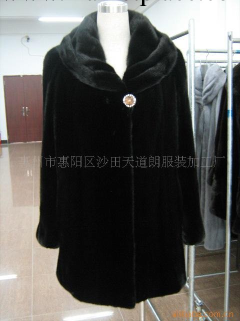 批發女式黑色貂皮大衣，黑色水貂皮草大衣 女式外套 09177工廠,批發,進口,代購