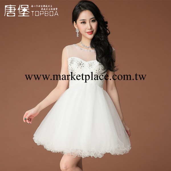 唐堡2014新款可愛公主短款禮服蓬蓬裙新娘伴娘結婚婚紗宴會裙晚裝工廠,批發,進口,代購