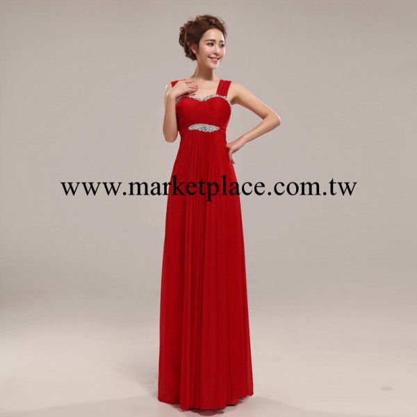 孕婦新娘結婚禮服雙肩長款紅色敬酒服演出服新娘裝晚禮服婚紗工廠,批發,進口,代購