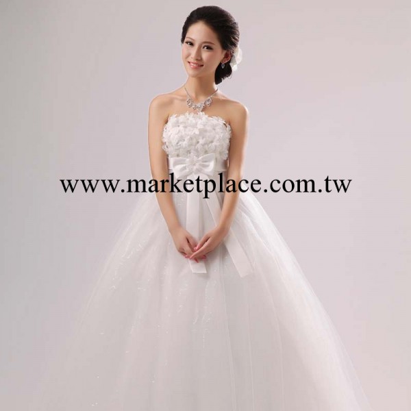 2013最新款婚紗禮服抹胸齊地孕婦婚紗禮服高腰綁帶韓版公主婚紗工廠,批發,進口,代購