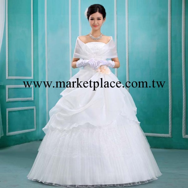 廠傢直銷 婚紗禮服甜美公主抹胸齊地婚紗 韓版包肩一字肩顯瘦婚紗工廠,批發,進口,代購