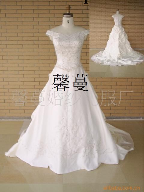 供應進口面料手工繡花精品大拖尾婚紗工廠,批發,進口,代購