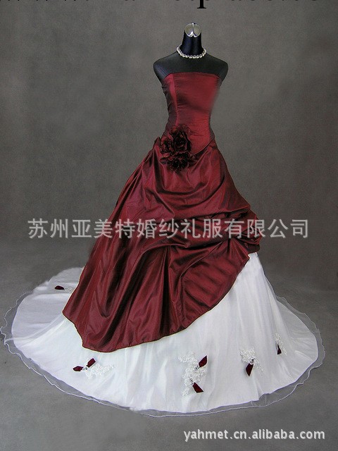 塔夫綢材質珠繡工藝外貿出口婚紗廠傢直銷訂做工廠,批發,進口,代購