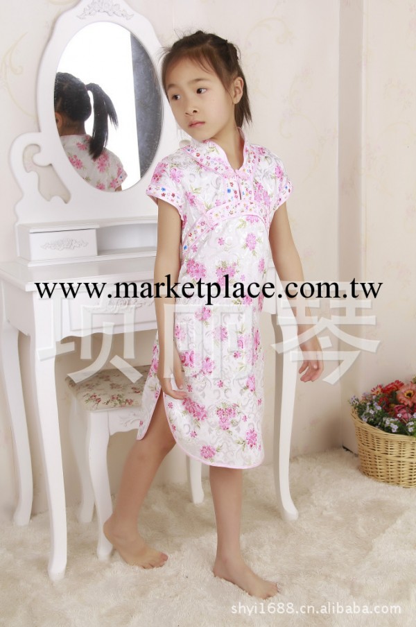 兒童旗袍唐裝夏裝女大童旗袍裙女童小孩旗袍公主裙演出服工廠,批發,進口,代購