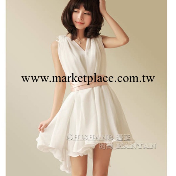 2014夏季新款 韓國女裝 純色不規則 仙女裙 品牌雪紡連衣裙 批發批發・進口・工廠・代買・代購