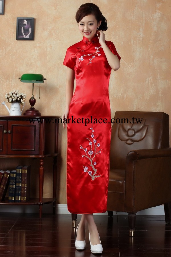 供應唐裝服飾 繡梅花長旗 J3405工廠,批發,進口,代購