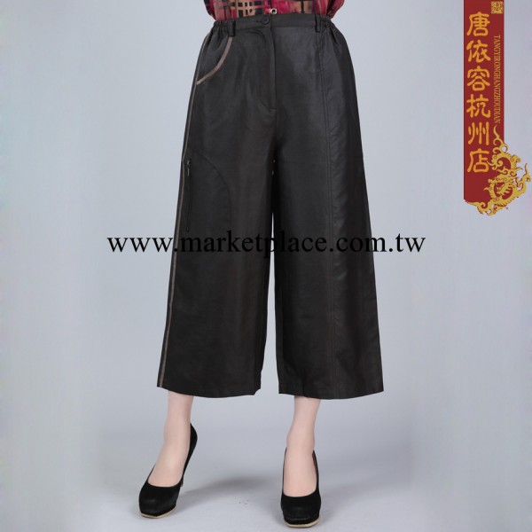 正品 闊腿褲真絲香雲紗百搭女褲/莨綢中老年女士七分褲子夏季女褲工廠,批發,進口,代購
