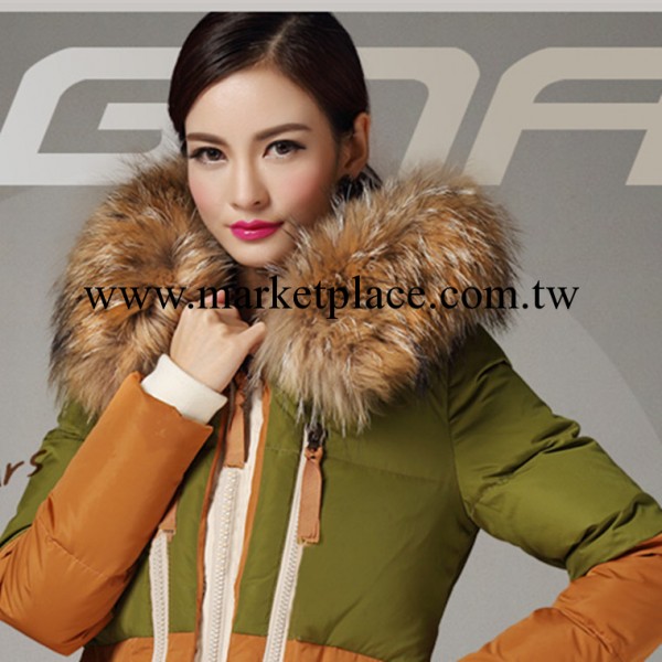 反季處理 拼色女士中長款軍工裝羽絨衣 女式寬松大碼工廠,批發,進口,代購