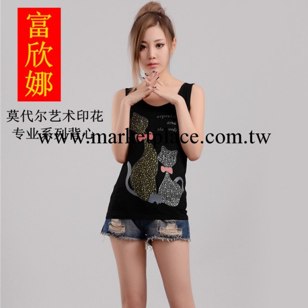 淘寶熱賣莫代爾棉新款寬松印花女打底衫/吊帶小背心/無袖上衣批發工廠,批發,進口,代購