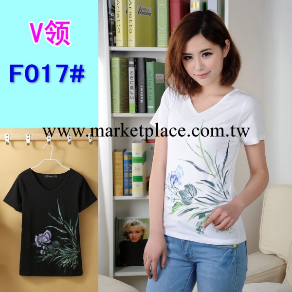 2014韓瑞手繪服飾中國風 女士天竹莫代爾棉短袖T恤批發F017#批發・進口・工廠・代買・代購