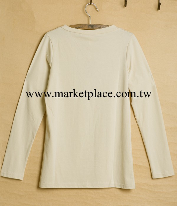 2014韓版女裝 手繪舒適孔雀 長袖T女式萊卡純棉女裝T恤批發・進口・工廠・代買・代購