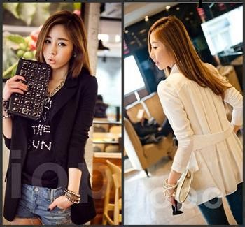 春季新品韓版女式西裝 韓版氣質雪紡拼接一粒扣西服外套 57113工廠,批發,進口,代購