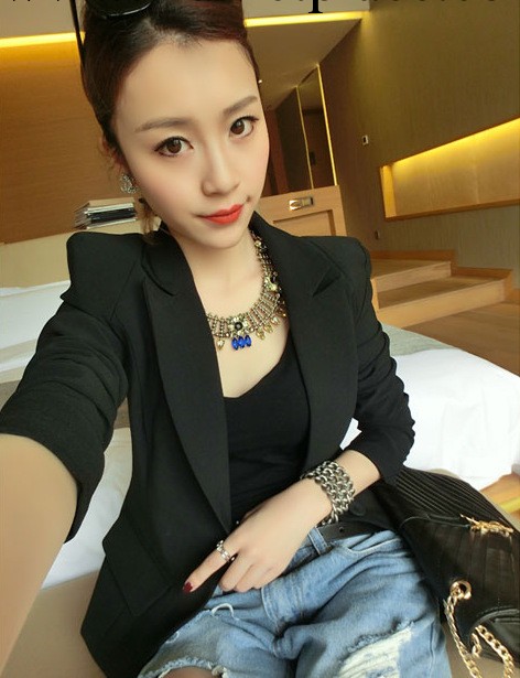 2014春裝新款女裝 聳肩顯瘦修身百搭女式小西裝 5976工廠,批發,進口,代購