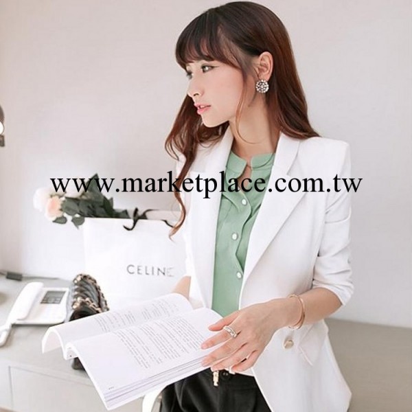 2013韓版休閒西服外套 秋裝新款中長款修身一粒扣女式小西裝批發工廠,批發,進口,代購