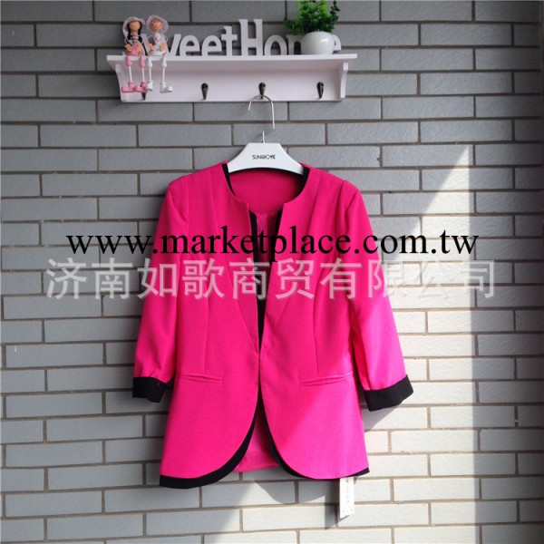 2014春裝新款女裝外貿原單韓版一粒扣小西裝修身外套工廠,批發,進口,代購