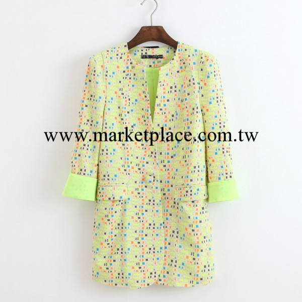 A19-8121 2013秋季新款  小清新圖案七分袖小西裝   女士西服工廠,批發,進口,代購