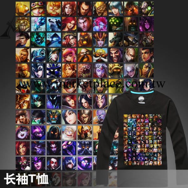 【樣品專拍】廠傢批發 遊戲英雄聯盟lol T恤打底衫 男式全棉長袖工廠,批發,進口,代購