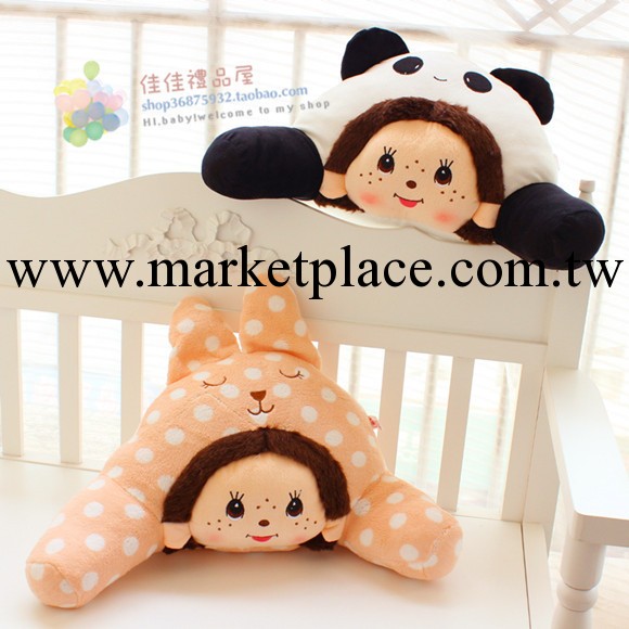 可愛蒙奇奇monchhichi 卡通毛絨玩具公仔 減壓腰枕 靠墊抱枕工廠,批發,進口,代購