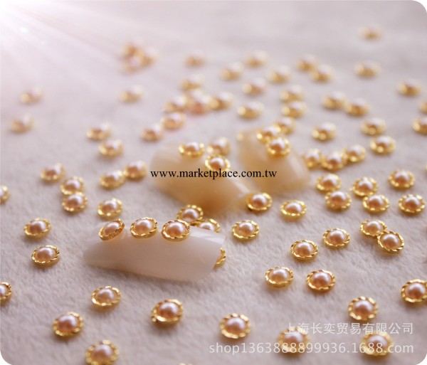 彩色珍珠4mm 配金銀金屬圈 美甲飾品 金屬類 樹脂類 新品上架工廠,批發,進口,代購