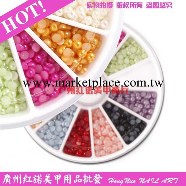 小鉆盒指甲飾品美甲工具 2.0mm 彩色珍珠 轉盤套裝 12色珍珠工廠,批發,進口,代購