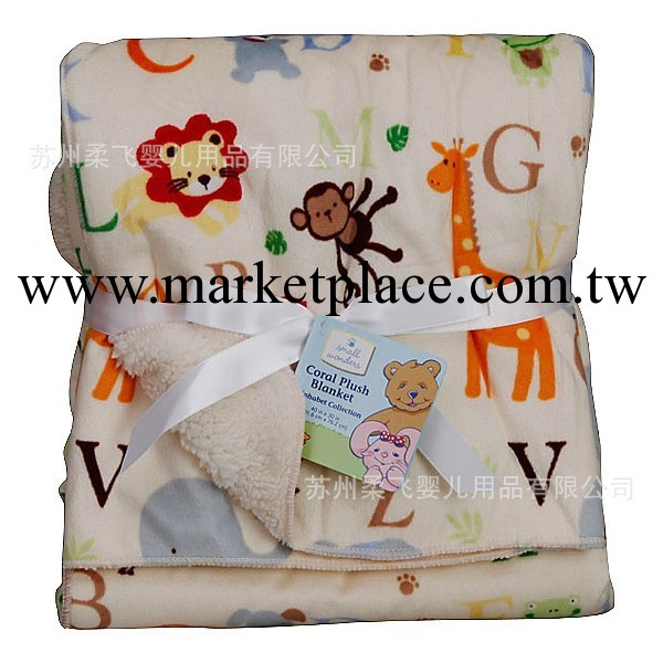 短毛絨童毯雙層 baby blanket 印花圓圈毛毯 嬰兒復合童毯工廠,批發,進口,代購