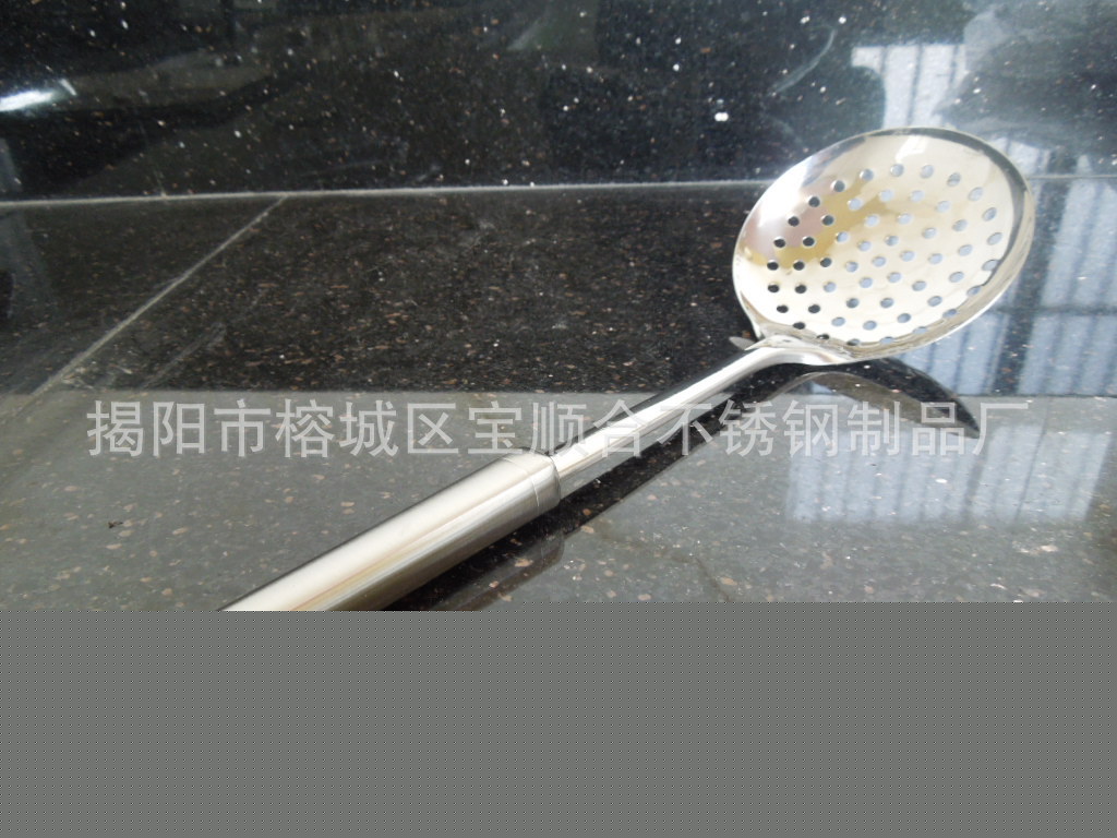 不銹鋼高檔廚具西餐具批發、不銹鋼方鋼柄(門形環）大漏勺工廠,批發,進口,代購