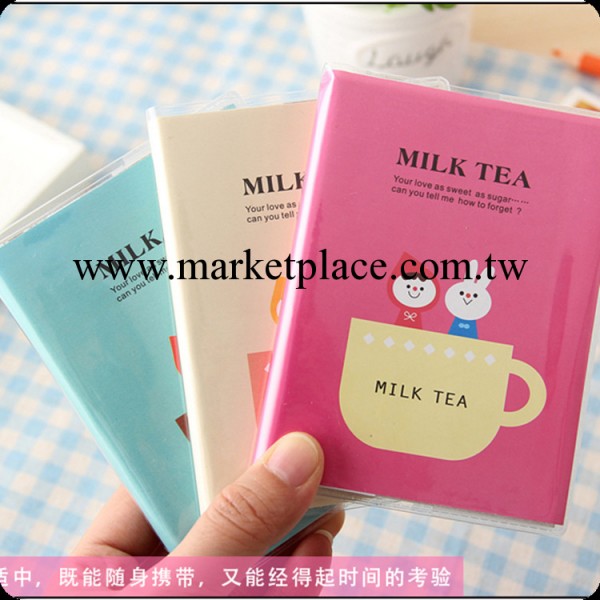 韓國卡通奶茶時光學生本子 隨身記事小本子 熱賣膠套筆記本工廠,批發,進口,代購