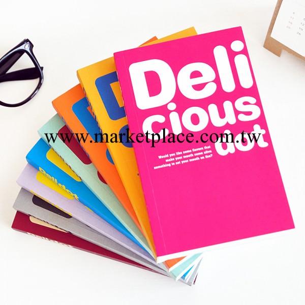韓國加厚筆記本 彩色內頁 150頁Deli cious 記事本 文具批發工廠,批發,進口,代購