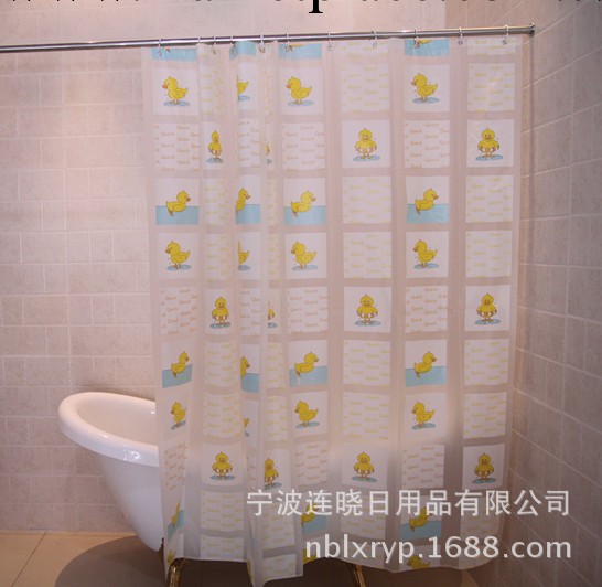 可愛小黃鴨0.08MMPEVA時尚印刷浴簾工廠,批發,進口,代購