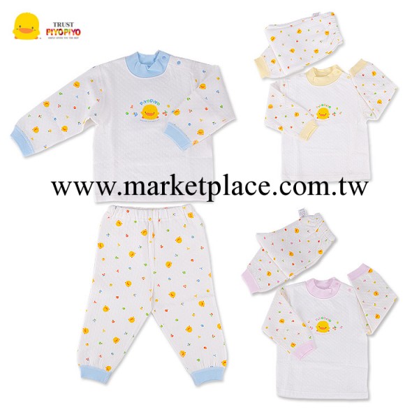 正品黃色小鴨嬰幼兒內衣套裝 純棉保暖內衣 透氣嬰幼兒居傢服工廠,批發,進口,代購