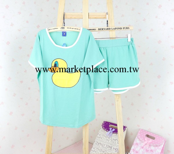 最新熱款卡通小黃鴨女士睡衣 純棉女士傢居服睡衣批發 PINK睡衣工廠,批發,進口,代購
