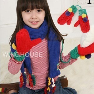 兒童手套寶寶手套韓國毛絨手套韓版冬天冬季男童女童保暖毛線手套工廠,批發,進口,代購