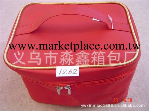 廠傢供應外貿化妝包 紅色圓筒化妝箱   牛津佈包工廠,批發,進口,代購