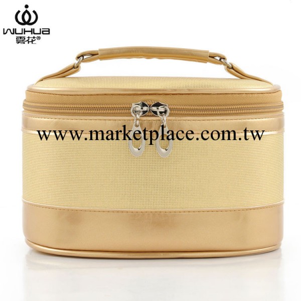 【廠傢供應】批發女式金色PU化妝箱 定做促銷禮品化妝包工廠,批發,進口,代購