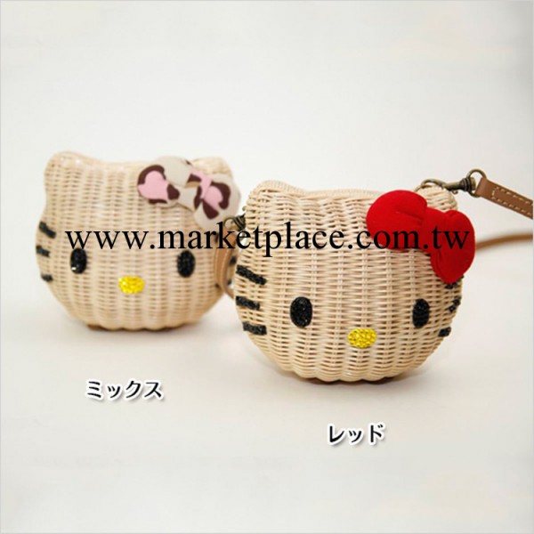 廠傢直銷小號原單hellokitty藤編包新款可愛草編包工廠批發編織包工廠,批發,進口,代購
