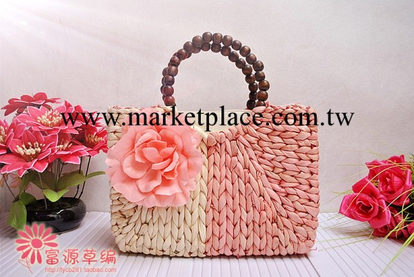2013新款玉米皮雙色手工編制草編包淑女休閒街頭必備1217工廠,批發,進口,代購