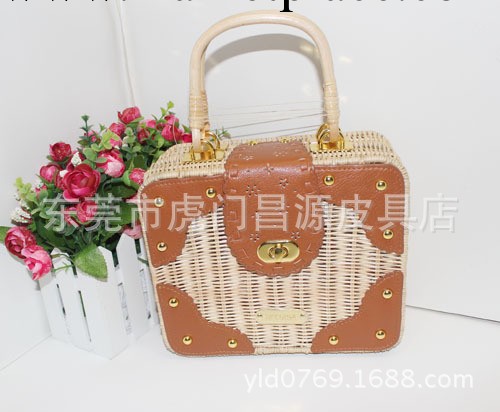 新款藤編包草編包LIZ LISA日系甜美vivi雜志款小方箱藤編包工廠,批發,進口,代購