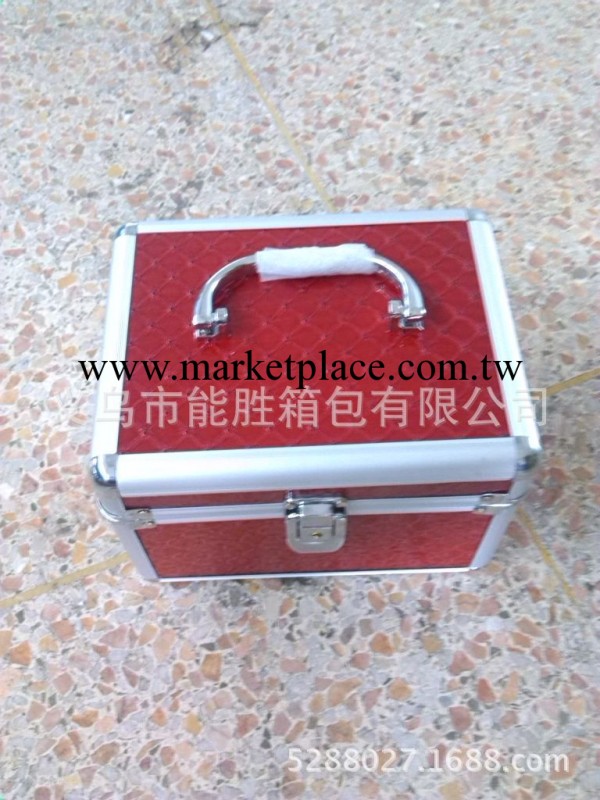供應精美手提紅色PU皮革鋁合金化妝箱工廠,批發,進口,代購
