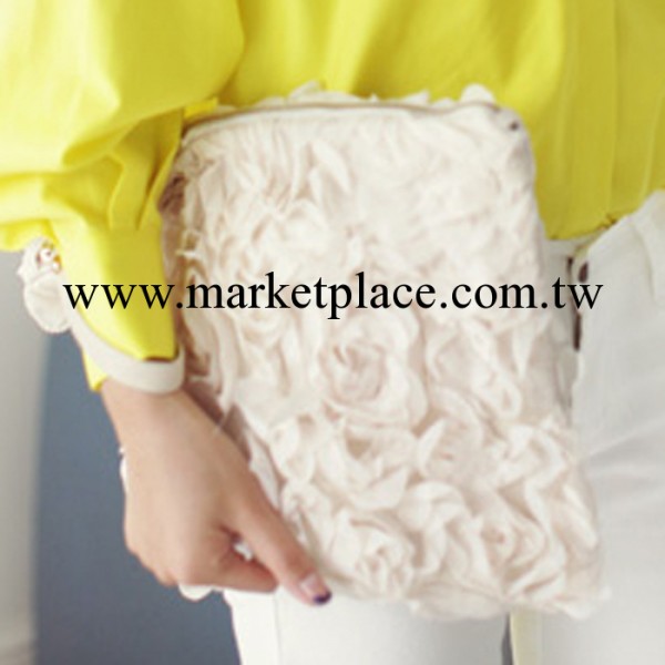 2013新款韓版女包批發蕾絲玫瑰花手拿包簡約清新休閒包包w0956工廠,批發,進口,代購