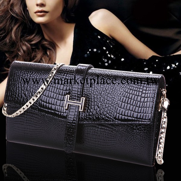 2014新款真皮手拿包鱷魚紋錢包單肩斜挎手包歐美女士錢夾晚宴包工廠,批發,進口,代購