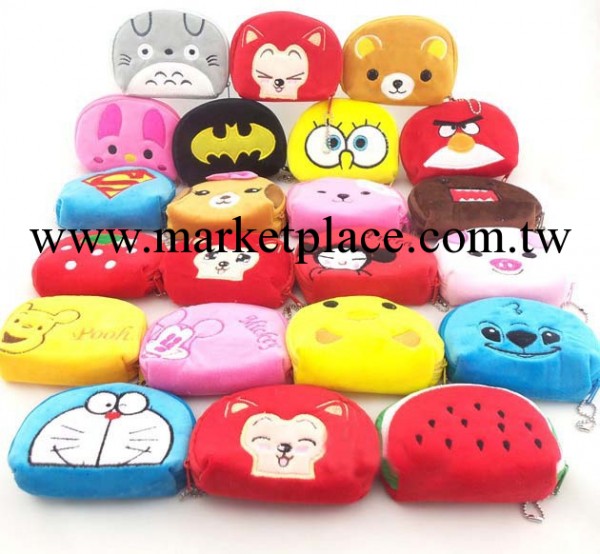 義烏廠傢創意零錢包/鑰匙包加厚半圓形手拿包卡通毛絨硬幣包禮品工廠,批發,進口,代購