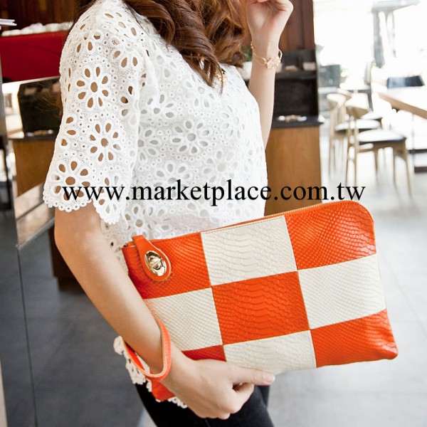 包包批發2014新款韓國品牌真皮女包拼接手拿包牛皮單肩斜挎包潮工廠,批發,進口,代購