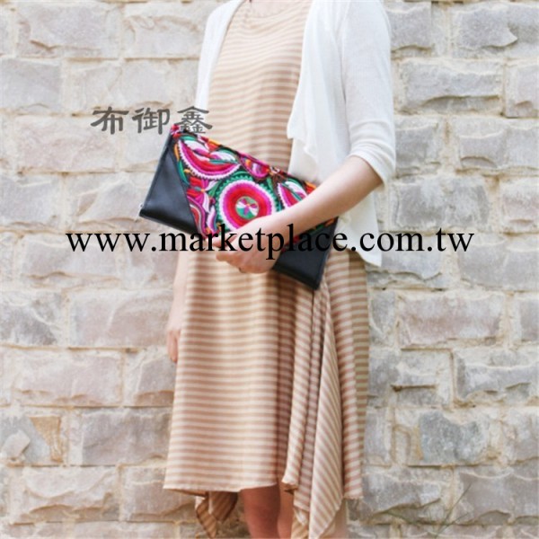 新款民族潮包 新款牛皮女包 手工刺繡帆佈包 新款手拿包 可混批工廠,批發,進口,代購