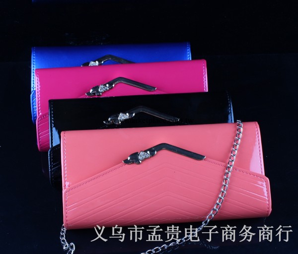 批發韓版漆皮女式錢包 新款鏈包 暢銷女士手拿包手抓包 廣州女包工廠,批發,進口,代購