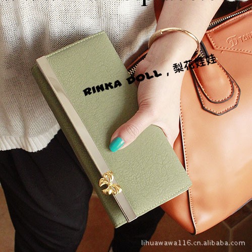 韓版錢包 女 2012新款金屬蝴蝶結長款女士錢包 手拿包批發Q125工廠,批發,進口,代購