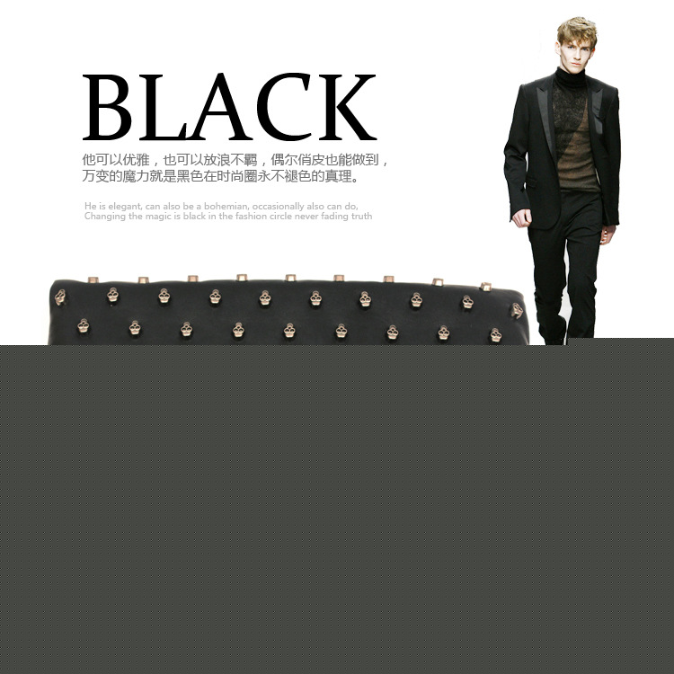 鉚釘骷髏頭真皮男包手拿包經典款工廠,批發,進口,代購