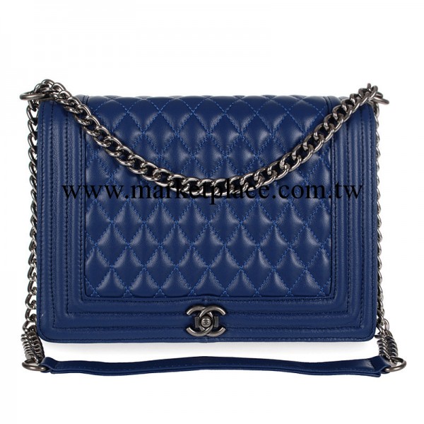 歐美時尚大牌女包女士香包菱格羊皮單肩斜挎兩用包52280寶藍批發工廠,批發,進口,代購