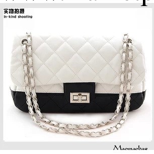 批發2013黑白配單肩女式斜挎包鏈條女包手提單肩斜挎包兩用包工廠,批發,進口,代購