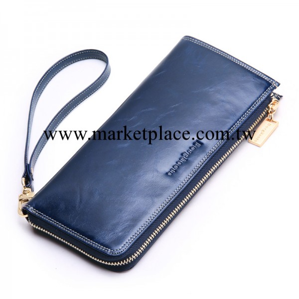 寶嘉仙蒂真皮女士手包情侶款男女通用拉鏈包頭層牛皮手拿包工廠,批發,進口,代購