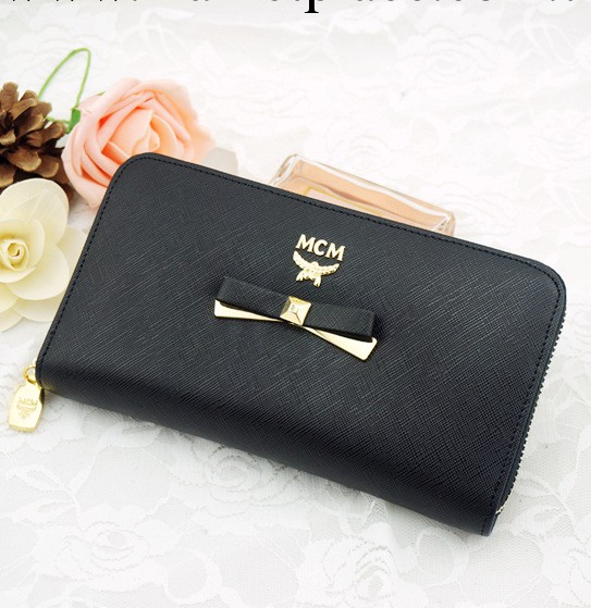 韓國MCM錢包十字紋頭層牛皮長款拉鏈真皮男女式錢夾卡包手拿包工廠,批發,進口,代購